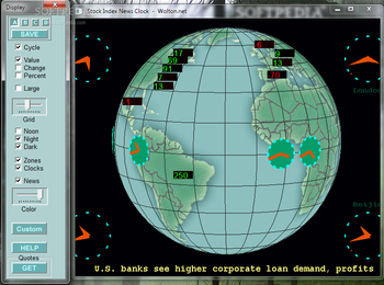 Stock Index News Clock screenshot