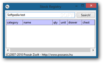 Stock Registry screenshot