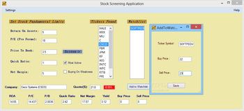 Stock Screening Application screenshot 2