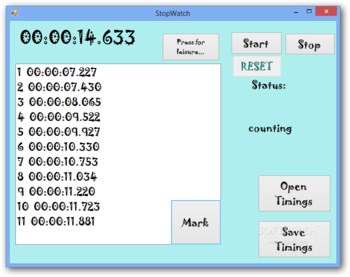 StopWatch screenshot