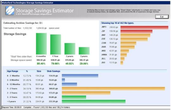 Storage Savings Estimator screenshot