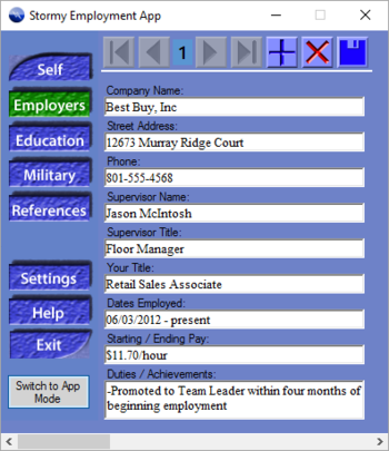 Stormy Employment App screenshot