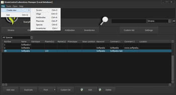 StrainControl Laboratory Manager screenshot 3