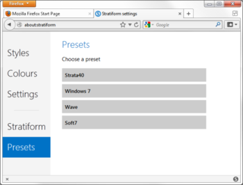 Stratiform for Mozilla Firefox screenshot