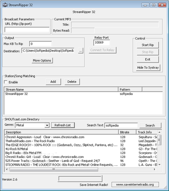 StreamRipper32 screenshot