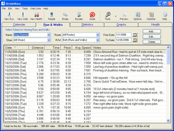 StrideWare screenshot