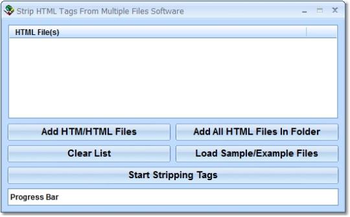 Strip HTML Tags From Multiple Files Software screenshot