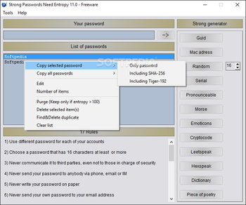 Strong Passwords Need Entropy (S.P.N.E.) screenshot 3
