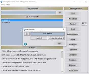 Strong Passwords Need Entropy (S.P.N.E.) screenshot 6