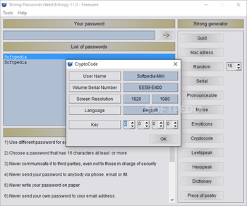 Strong Passwords Need Entropy (S.P.N.E.) screenshot 8