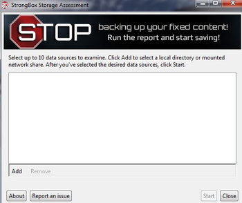 StrongBox Storage Assessment Tool screenshot 2