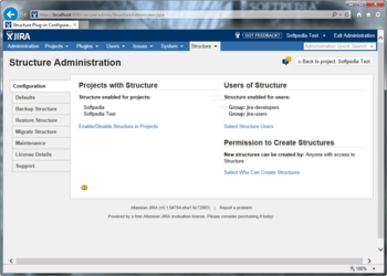 Structure for JIRA screenshot