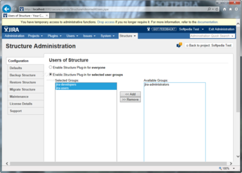 Structure for JIRA screenshot 2