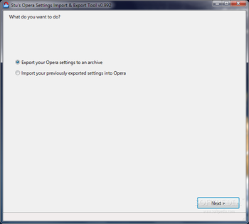 Stu's Opera Settings Import & Export Tool screenshot