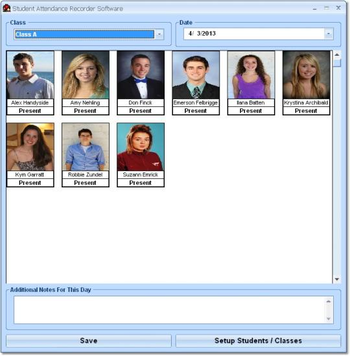 Student Attendance Recorder Software screenshot