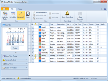 StudyMinder Homework System screenshot
