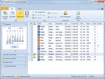 StudyMinder Homework System screenshot