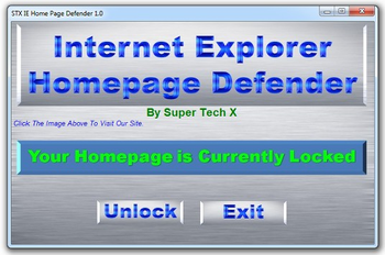 STX Internet Explorer Homepage Defender screenshot