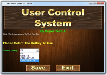 STX User Control System screenshot