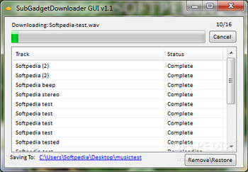 SubGadgetDownloader GUI screenshot 2