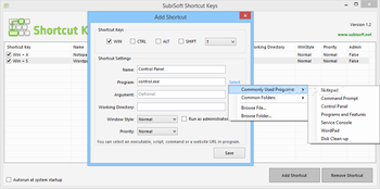 SubiSoft Shortcut Keys screenshot 2
