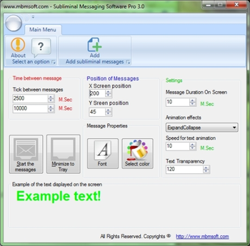 Subliminal Messages Software Pro screenshot