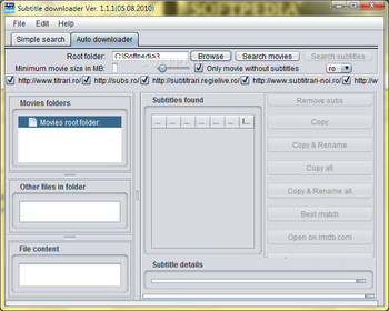 SubtitleDownloader screenshot 2