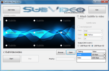 Subvideo screenshot