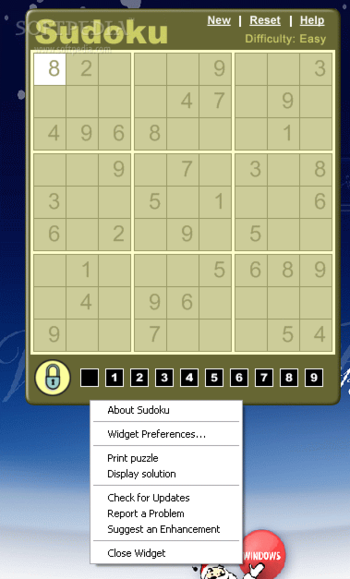 Sudoku screenshot