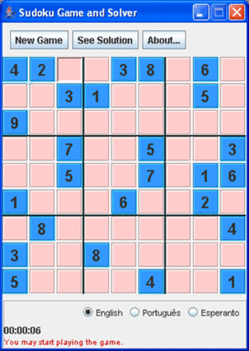 Sudoku Game and Solver screenshot