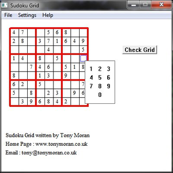 Sudoku Grid screenshot