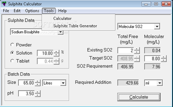 Sulphite Calculator screenshot 4