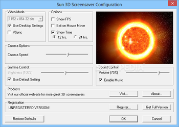 Sun 3D Screensaver screenshot 2
