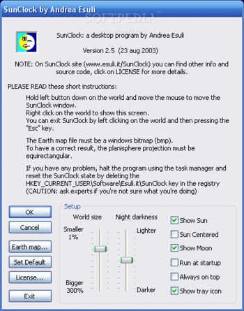 SunClock screenshot