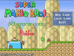 Super Mario Bros 50 hidden green coins screenshot