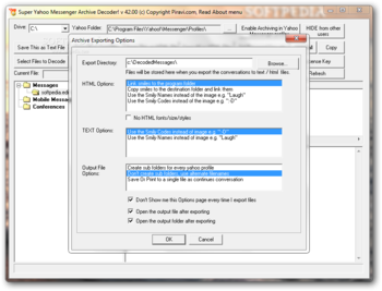 Super Yahoo Messenger Archive Decoder screenshot 3