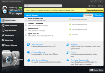 SuperEasy Password Manager Free screenshot
