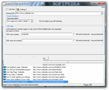 Supernova Sitemap Generator screenshot