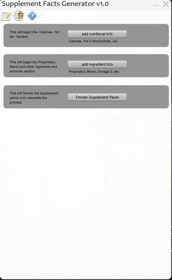 Supplement Facts Generator screenshot