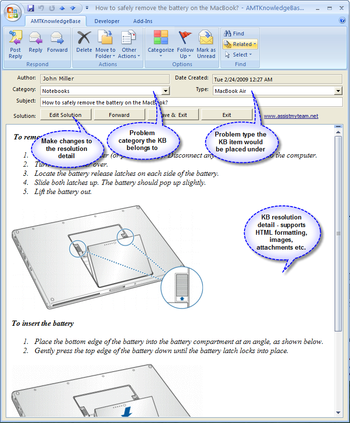 SupportCalls with Outlook screenshot 3