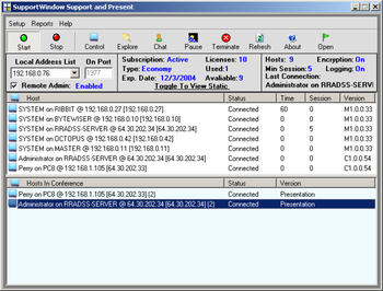 SupportWindow Console screenshot