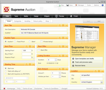 Supreme Auction screenshot