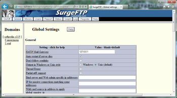 SurgeFTP Server screenshot 2