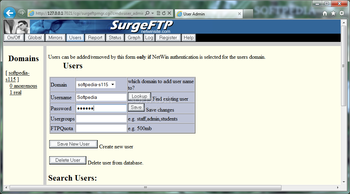 SurgeFTP Server screenshot 3