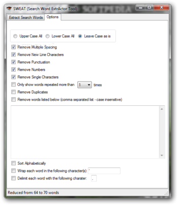 SWEAT (Search Word ExtrActor Tool) screenshot 2