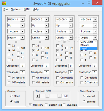 Sweet MIDI Arpeggiator screenshot