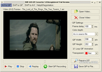 SWF-AVI-GIF Converter screenshot 2