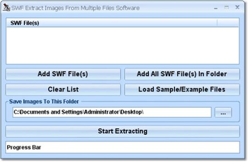 SWF Extract Images From Multiple Files Software screenshot