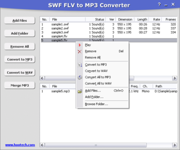 SWF FLV to MP3 Converter screenshot