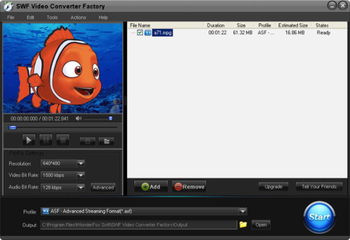 SWF Video Converter Factory screenshot